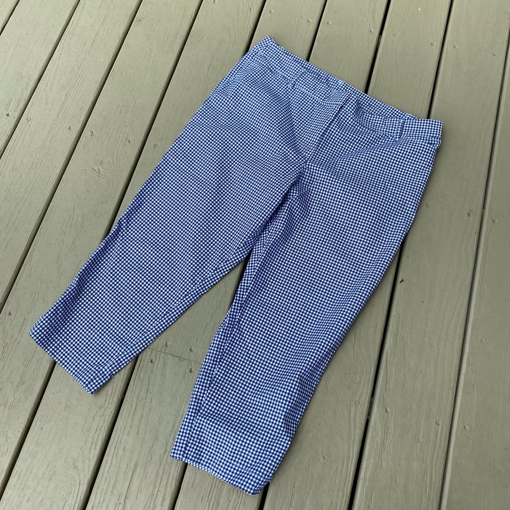 Navy & white checkered Capri pants, Size: 16 (not listed but measures 16